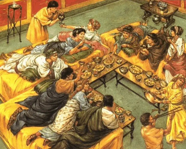 Ancient Romans eating