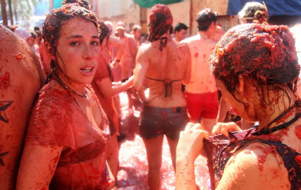 La tomatina in Buñol Spain