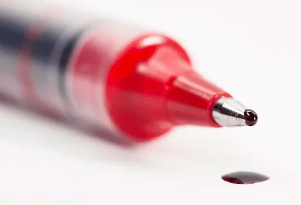 Red pen with red ink